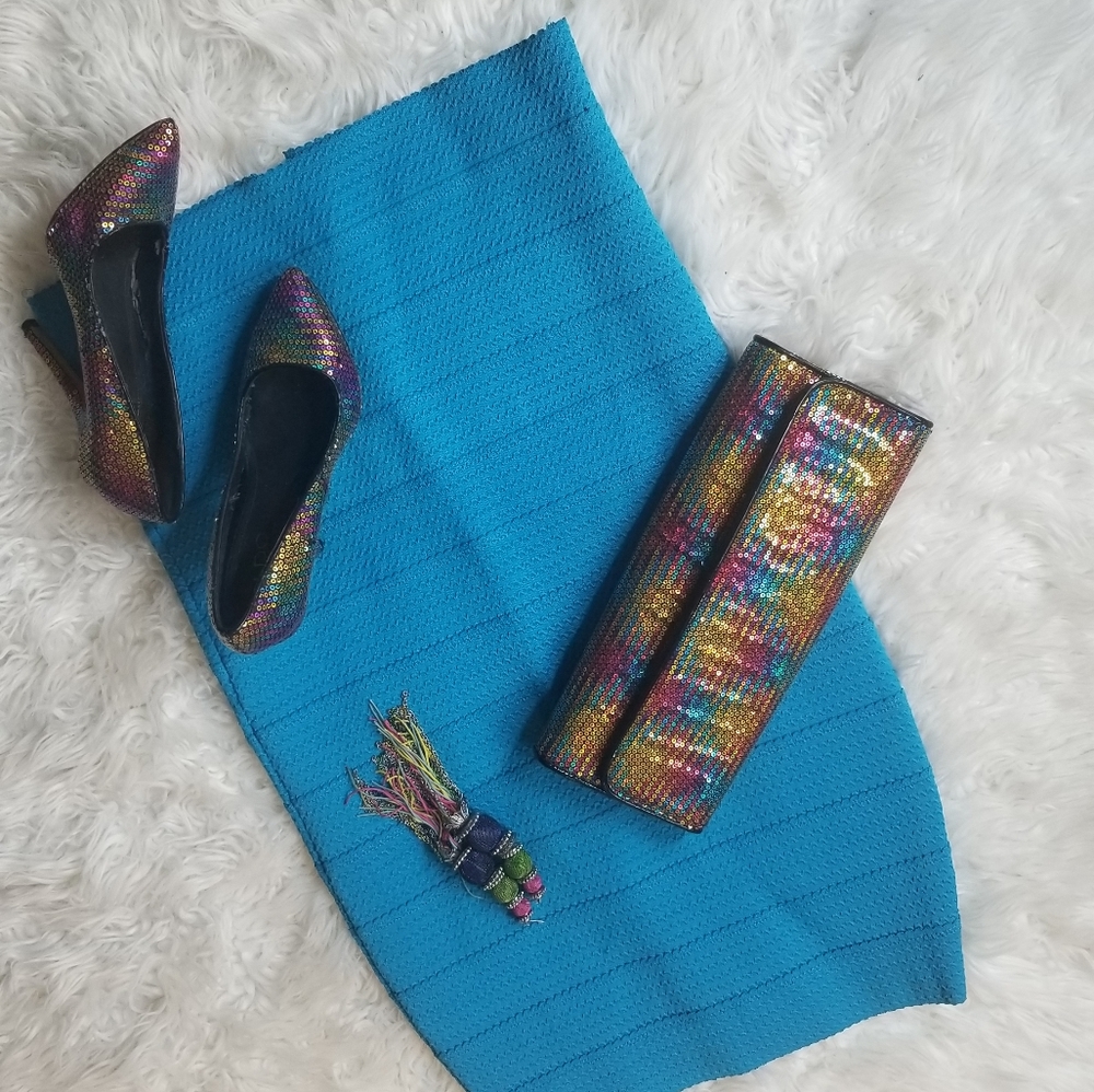 Aldo shoe and clutch picture combo